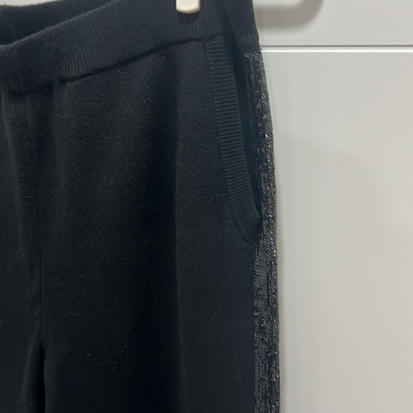 Chico’s Zenergy Cotton Cashmere Party Sequin Black Pants Sz 1 8/10 NWT - Picture 6 of 9